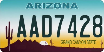 AZ license plate AAD7428