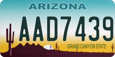 AZ license plate AAD7439