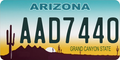 AZ license plate AAD7440
