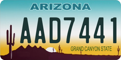 AZ license plate AAD7441