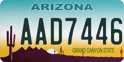 AZ license plate AAD7446