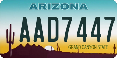 AZ license plate AAD7447