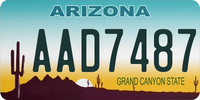 AZ license plate AAD7487