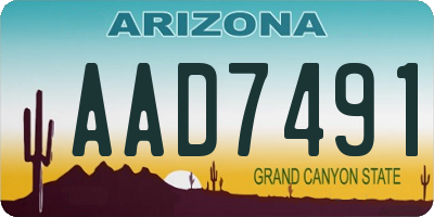 AZ license plate AAD7491