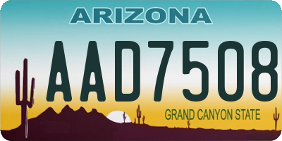 AZ license plate AAD7508