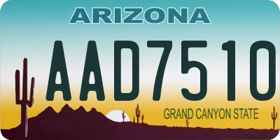 AZ license plate AAD7510