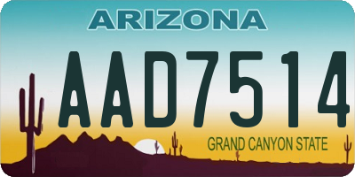 AZ license plate AAD7514