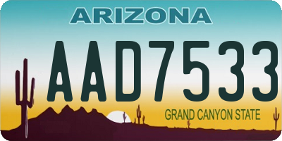 AZ license plate AAD7533