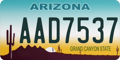 AZ license plate AAD7537