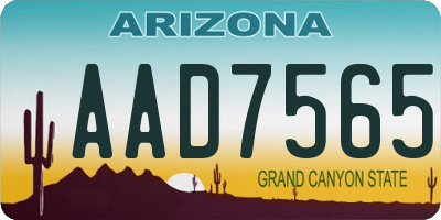 AZ license plate AAD7565