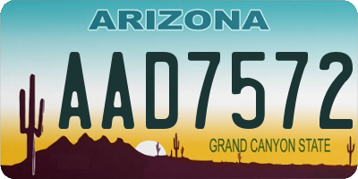 AZ license plate AAD7572