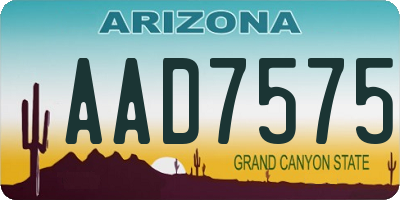AZ license plate AAD7575