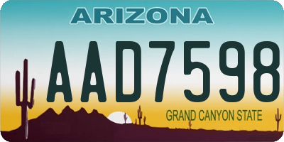 AZ license plate AAD7598