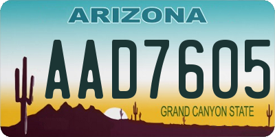 AZ license plate AAD7605