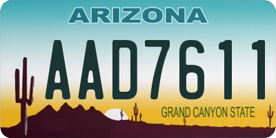 AZ license plate AAD7611