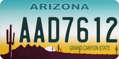 AZ license plate AAD7612