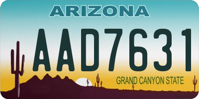 AZ license plate AAD7631