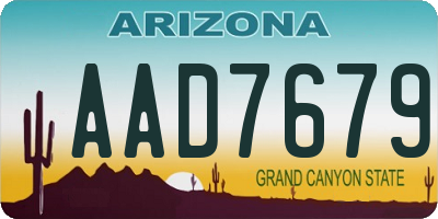AZ license plate AAD7679