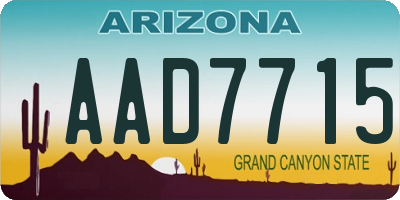 AZ license plate AAD7715