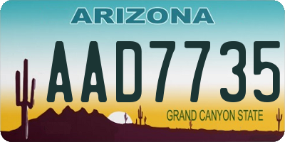 AZ license plate AAD7735