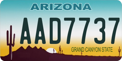 AZ license plate AAD7737