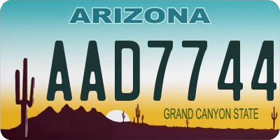 AZ license plate AAD7744