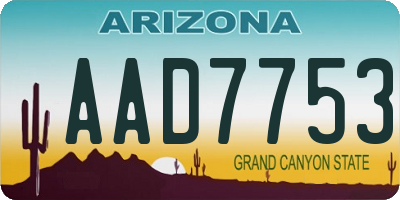 AZ license plate AAD7753