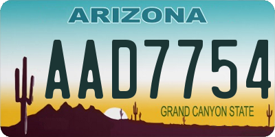 AZ license plate AAD7754