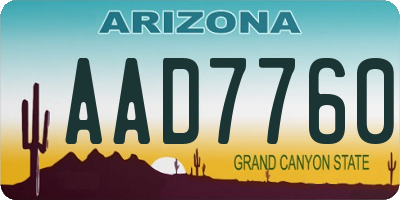 AZ license plate AAD7760