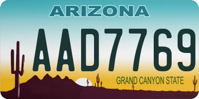 AZ license plate AAD7769