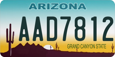 AZ license plate AAD7812