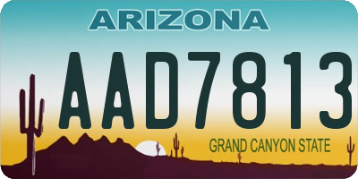 AZ license plate AAD7813