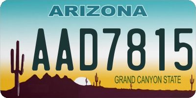 AZ license plate AAD7815