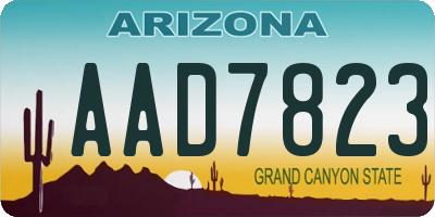 AZ license plate AAD7823