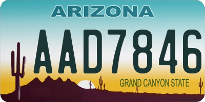 AZ license plate AAD7846