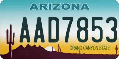 AZ license plate AAD7853
