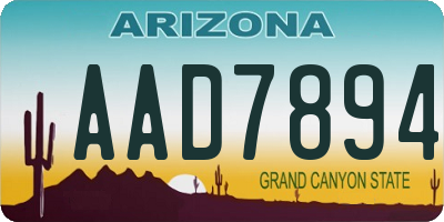 AZ license plate AAD7894