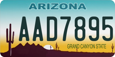 AZ license plate AAD7895