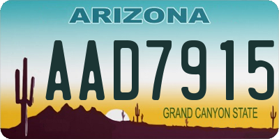 AZ license plate AAD7915