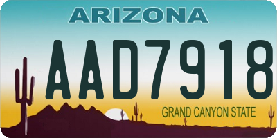 AZ license plate AAD7918