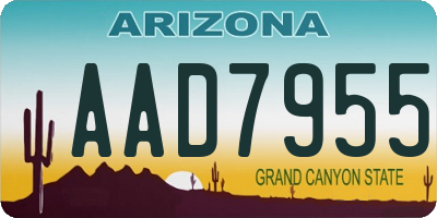 AZ license plate AAD7955