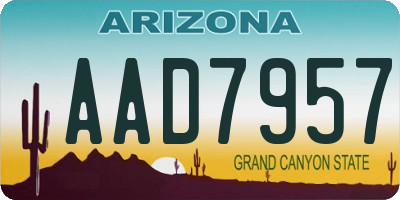AZ license plate AAD7957