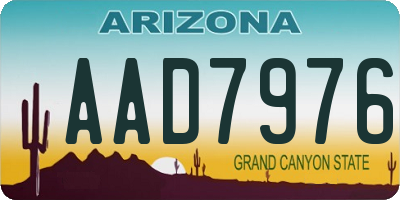 AZ license plate AAD7976