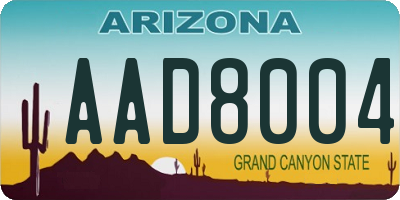 AZ license plate AAD8004