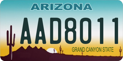 AZ license plate AAD8011
