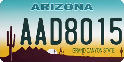 AZ license plate AAD8015