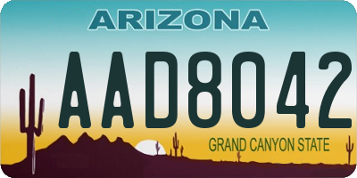 AZ license plate AAD8042