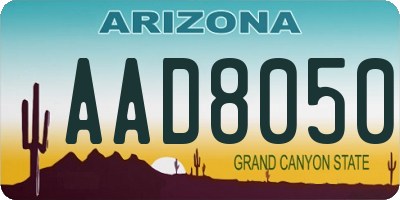 AZ license plate AAD8050