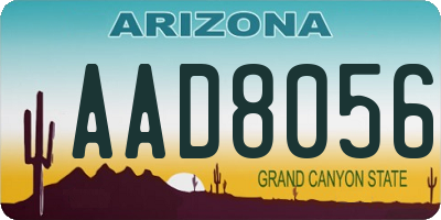 AZ license plate AAD8056