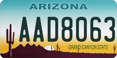 AZ license plate AAD8063